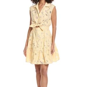 Sandro Yellow Lace Mini Dress